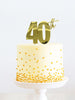 40th Gold Metal Cake Topper