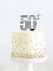 50th Silver Metal Cake Topper