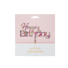 Happy Birthday Rainbow Glitter Topper