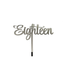 Eighteen Silver Mirror Cake Topper