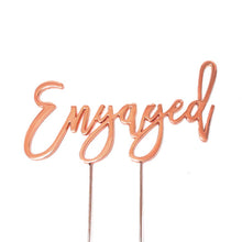 Engaged Rose Gold Cake Topper