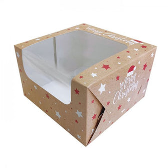 Merry Christmas Cake Box with Clear Window