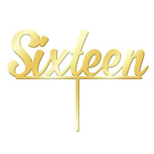 Sixteen Gold Mirror Acrylic Cake Topper