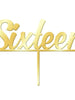 Sixteen Gold Mirror Acrylic Cake Topper