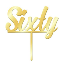 Sixty Gold Mirror Acrylic Cake Topper
