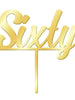 Sixty Gold Mirror Acrylic Cake Topper