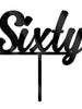 Sixty Black Acrylic Cake Topper