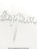 Baptism Silver Mirror Acrylic Cake Topper