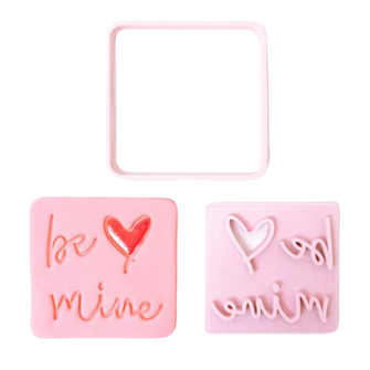 Be Mine Square Cookie Cutter and Embosser