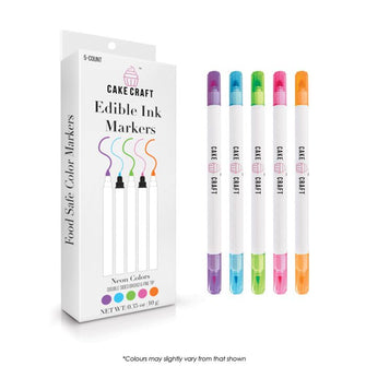 Cake Craft Neon Colours Edible Markers 5 Pack