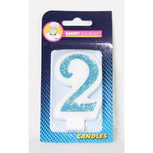 Blue Glitter Candle - Two
