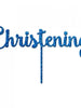 Christening Blue Glitter Acrylic Cake Topper
