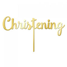 Christening Gold Mirror Acrylic Cake Topper