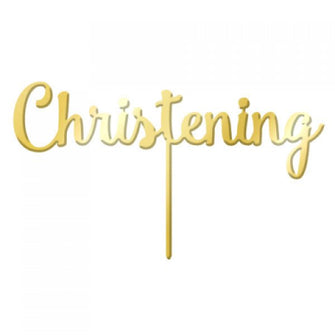 Christening Gold Mirror Acrylic Cake Topper