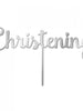 Christening Silver Mirror Acrylic Cake Topper