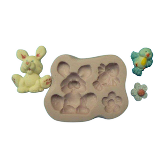 Easter Bunny Chick and Flower Mould