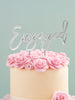 Engaged Silver Cake Topper