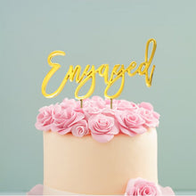 Engaged Gold Cake Topper
