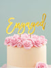 Engaged Gold Cake Topper