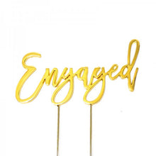 Engaged Gold Cake Topper