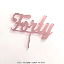 Forty Rose Gold Mirror Acrylic Cake Topper
