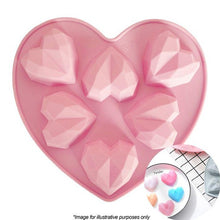 Pink 3D Geo Heart Silicone Mould