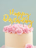 Gold Happy Birthday Cake Topper