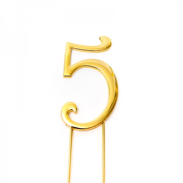 Number 5 Gold Topper - SugarTime– SugarTime Cake Decorating Australia