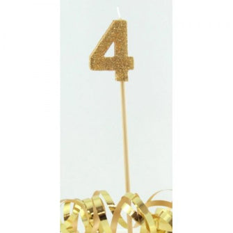 Glittered Gold Candle No. 4