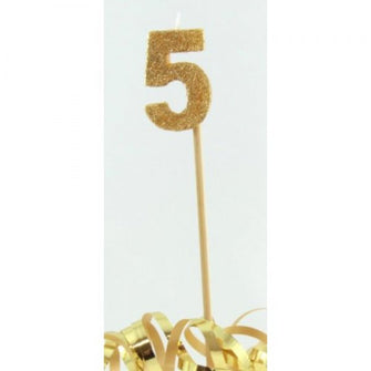 Glittered Gold Candle No. 5