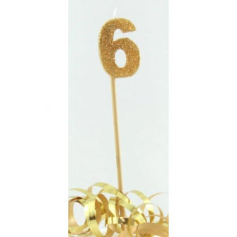 Glittered Gold Candle No. 6