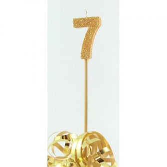 Glittered Gold Candle No. 7