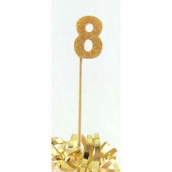 Glittered Gold Candle No. 8