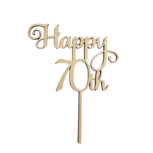 Happy 70th Wood Cake Topper