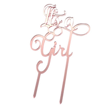 It's a Girl Rose Gold Mirror Acrylic Topper