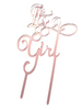 It's a Girl Rose Gold Mirror Acrylic Topper