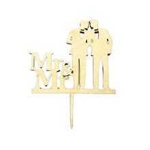 Mr & Mr Wood Cake Topper