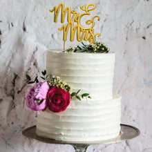 Mr & Mrs Gold Plated Cake Topper
