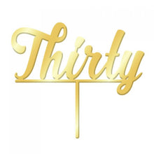 Thirty Gold Mirror Acrylic Cake Topper