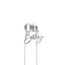 Oh Baby Silver Metal Cake Topper