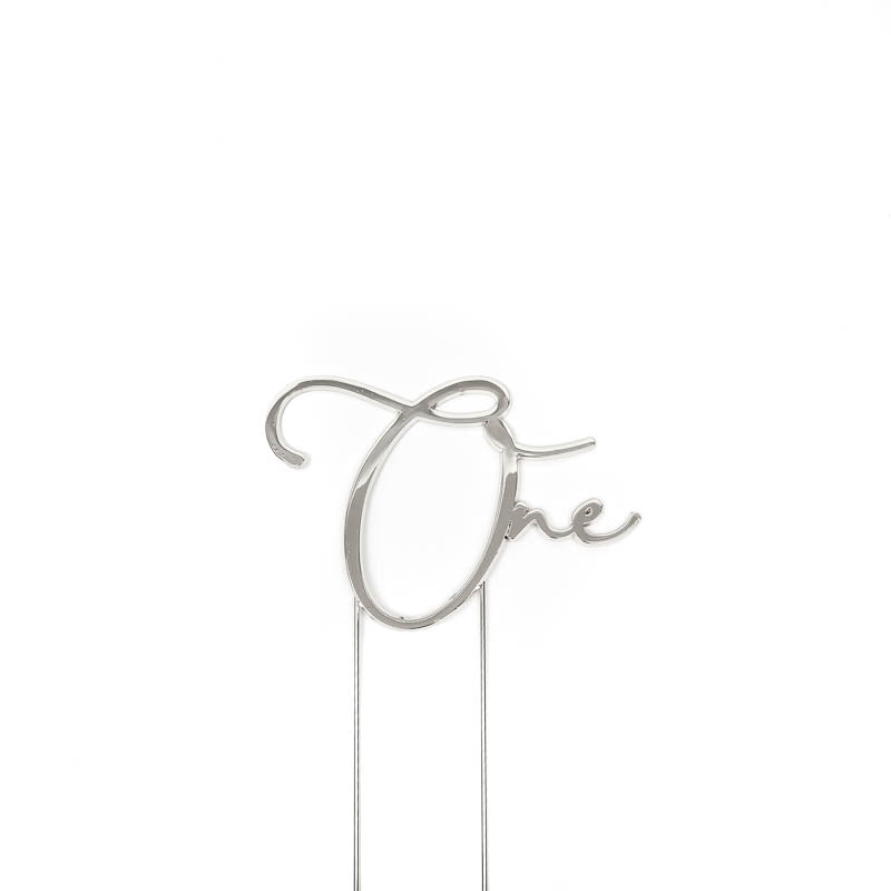 One Silver Metal Cake Topper - SugarTime Cake Decorating– SugarTime ...