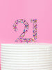 Rainbow Glitter Number 21 Topper