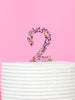 Rainbow Glitter Number 2 Topper
