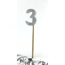 Glittered Silver Candle No. 3