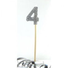 Glittered Silver Candle No. 4