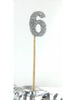 Glittered Silver Candle No. 6