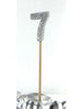 Glittered Silver Candle No. 7