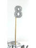 Glittered Silver Candle No. 8
