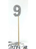 Glittered Silver Candle No. 9