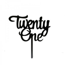 Twenty One Black Cake Topper